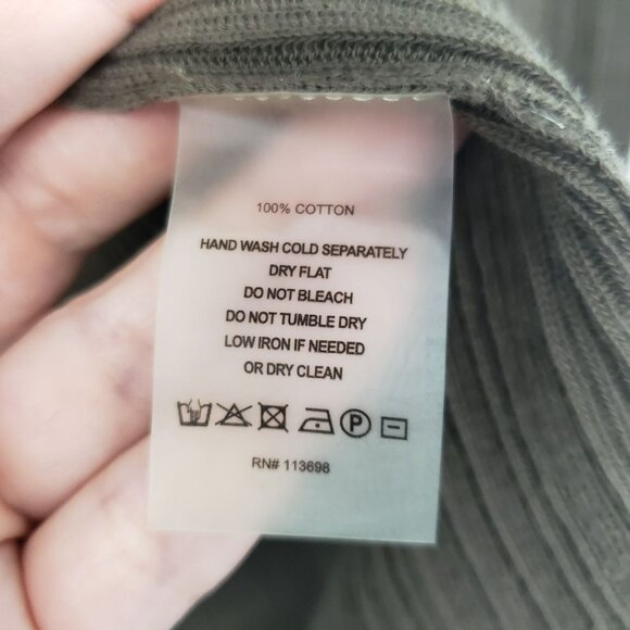 Margaret O'Leary Rib Knit Open Front Cardigan Sweater Gray Green Neutral XS - Picture 3 of 9